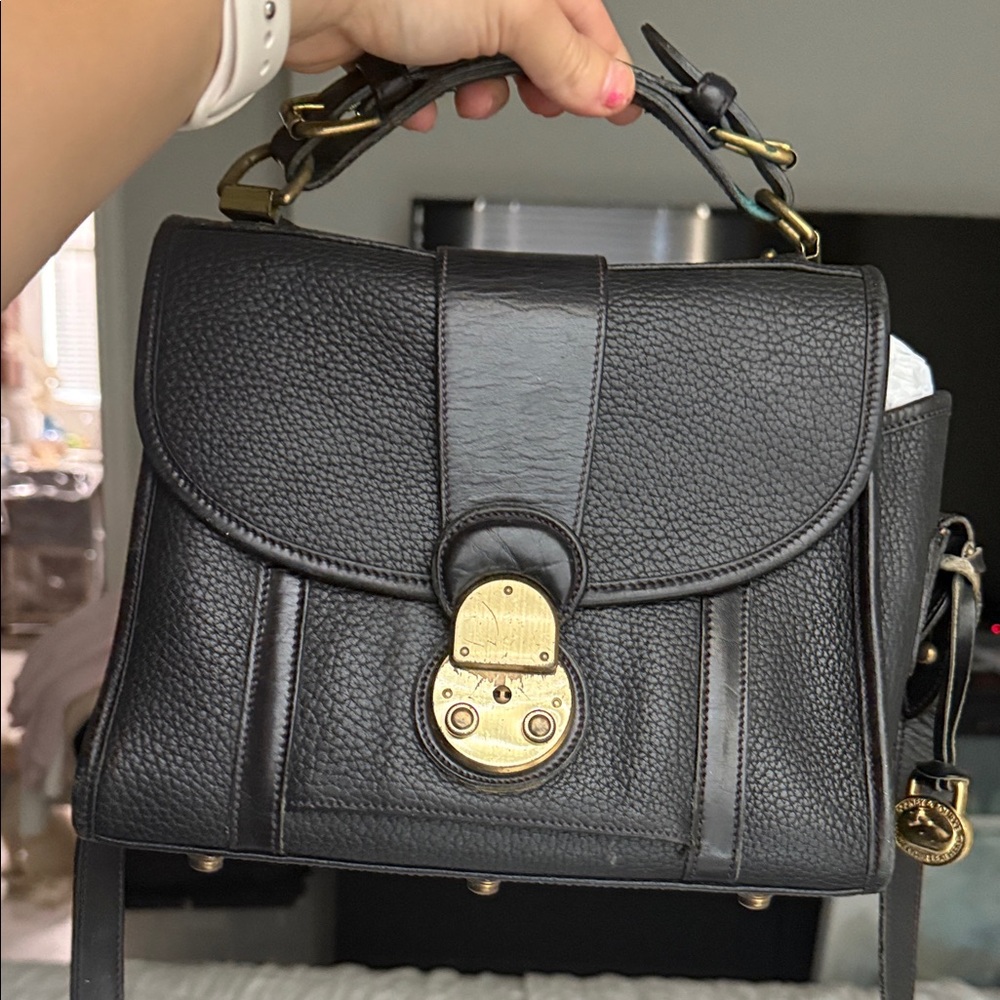 Dooney & Bourke Black Satchel with Gold Hardware